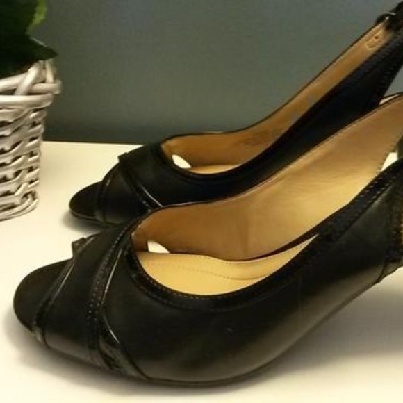 Easy Spirit Black Essenza Pumps Womens Heels Sandals Size 7 NWT Leather - Picture 5 of 7